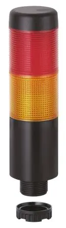 Produktfoto 1 von Werma Kompakt 37 LED Signalturm Summer 2-stufig Linse Rot, Gelb 24V ac/dc Dauer Bohrung, Basis, Halterung 141 mm