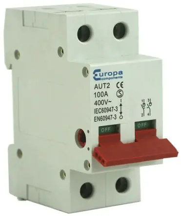 Produktfoto 1 von Europa FSDD Trennschalter 2-polig DIN-Hutschiene 100A 15 kW Braun IP20 1-phasig