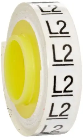 Produktfoto 1 von 3M ScotchCode STD Kabelmarkierung, Beschriftung: L2, Schwarz 2.73N/cm, 2.43 m x 5.46mm