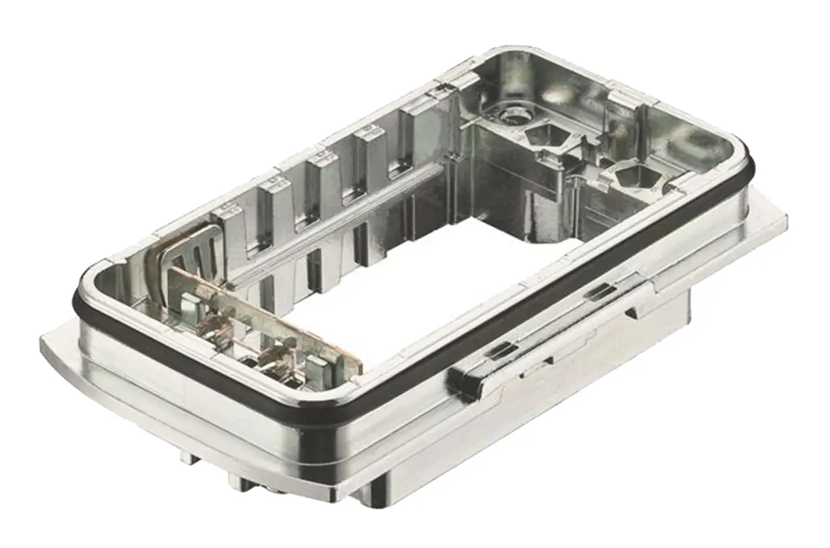Produktfoto 1 von HARTING 1112600 Gehäuse für robusten Stromversorgungsstecker Drucktaster, SMD Anbaugehäuse, IP40