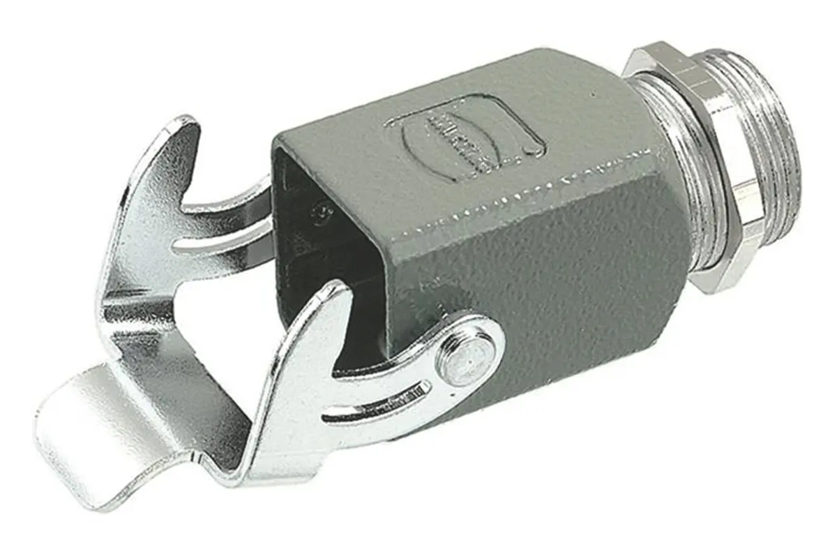 Produktfoto 1 von HARTING Han A Gehäuse für robusten Stromversorgungsstecker Einhebel 2, Schraubanschlussklemme 3A Sockel Schraube, IP44