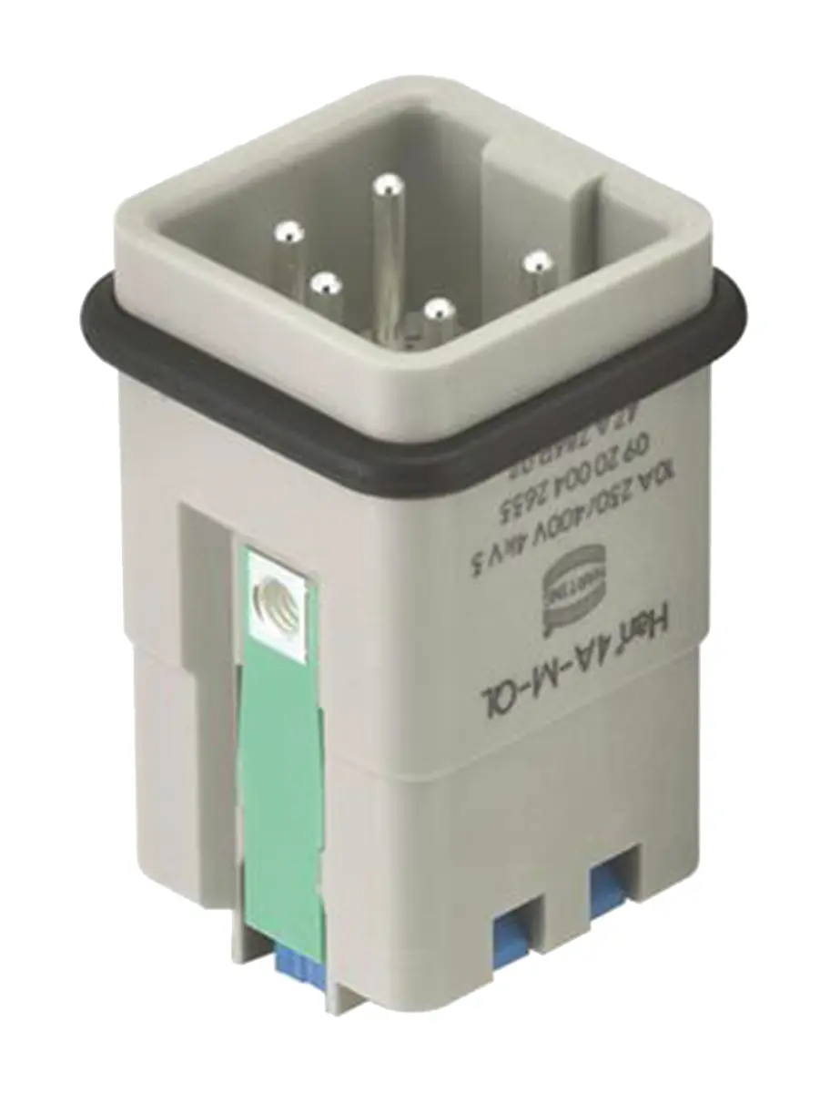 Produktfoto 1 von HARTING Han A Industrie-Steckverbinder Kontakteinsatz, 4-polig 10A Stecker, Einsatz Quick Lock Schnellverriegelung