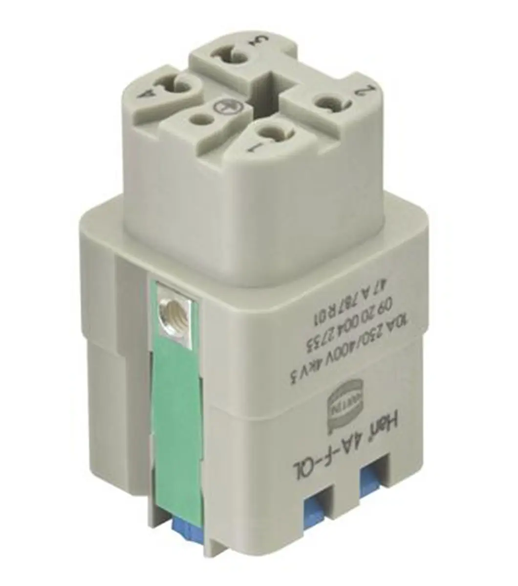 Produktfoto 1 von HARTING Han A Industrie-Steckverbinder Kontakteinsatz, 4-polig 10A Buchse, Einsatz Quick Lock Schnellverriegelung