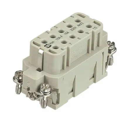 Produktfoto 1 von HARTING 92000 Industrie-Steckverbinder Kontakteinsatz Buchse, 10-polig 16A, Kabel, Steckverbindereinsatz