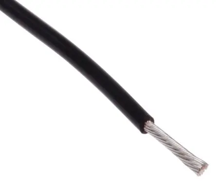 Produktfoto 1 von RS PRO Schaltdraht 0.12 mm², 26 AWG 25 m Schwarz Ø 0.8 mm 7 Litzen Polytetrafluorethylen