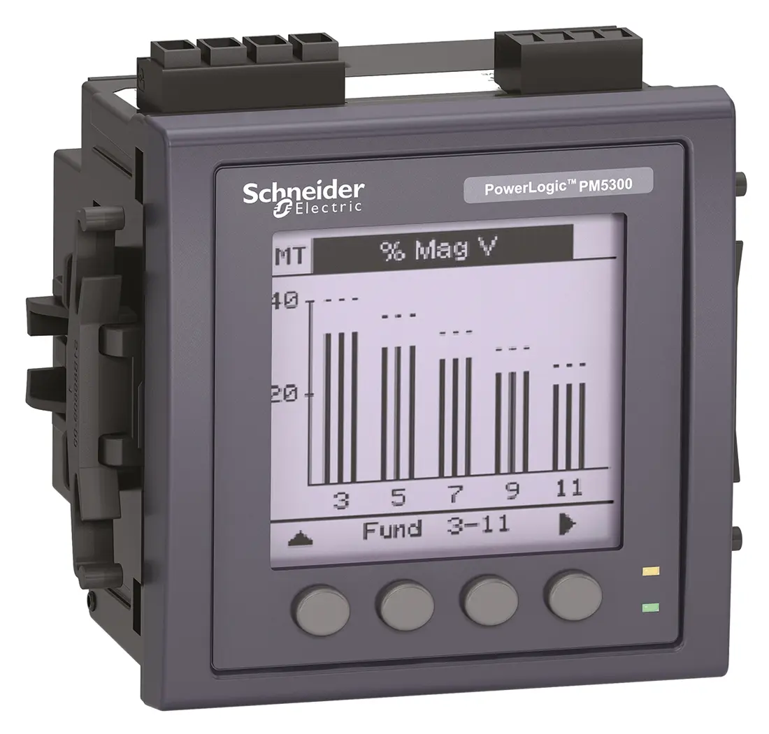 Produktfoto 1 von Schneider Electric PM5331 Energiemessgerät LCD 92 mm x 92 mm / 3-phasig 2 Ausg. 4 Eing. Impulsausgang