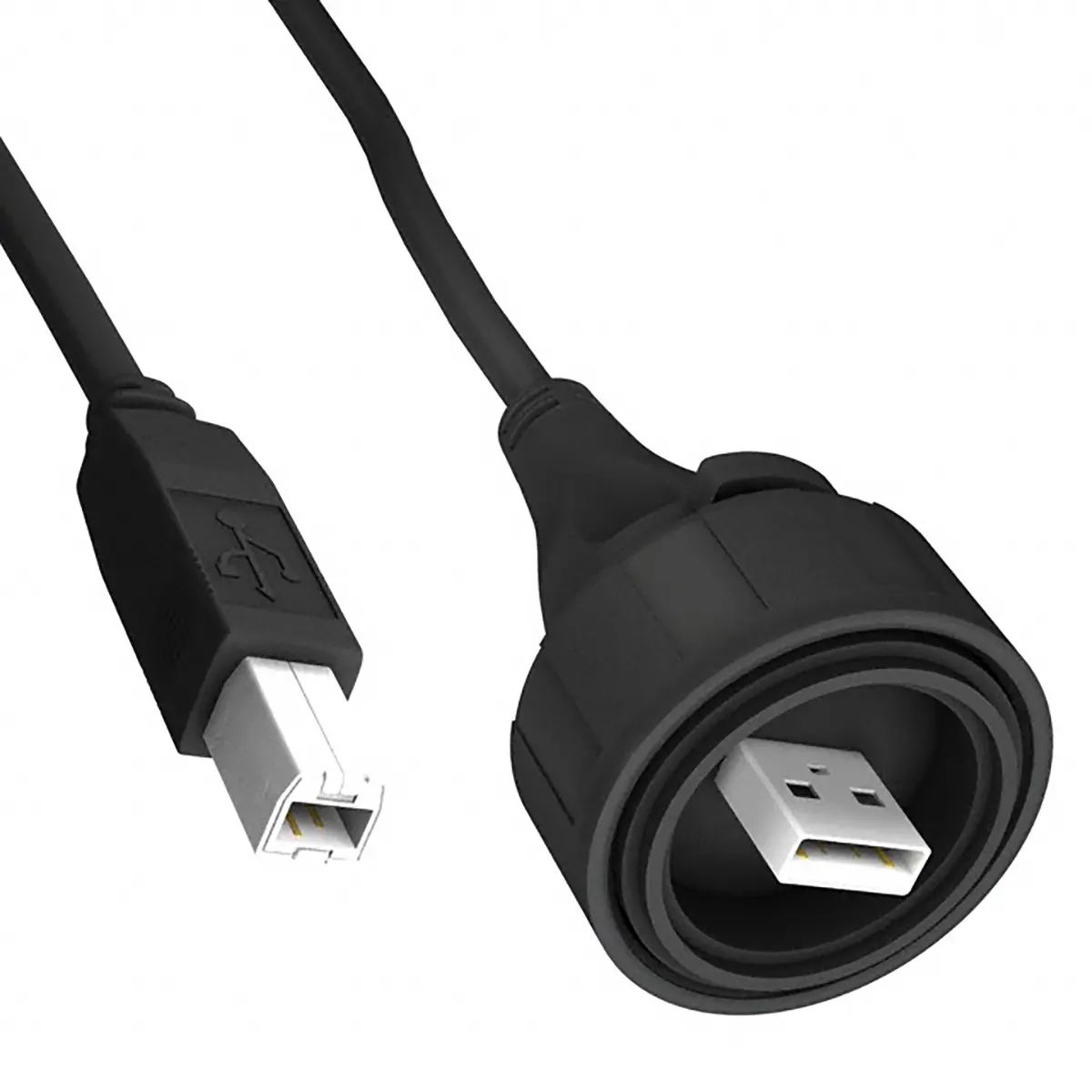Produktfoto 1 von Bulgin USB-Kabel, USBA / USB B, 3m USB 2.0 Schwarz