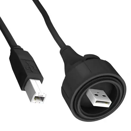Produktfoto 1 von Bulgin Stecker Buccaneer for Data USB-Kabel, USB Typ A Stecker / USB B, 3 m USB 2.0 Schwarz