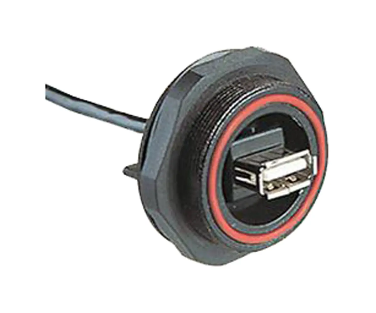 Produktfoto 1 von Bulgin, Gerade Buccaneer  USB Typ A Buchse USB Typ A 1, Panel USB 2.0 IP68