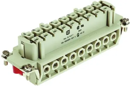 Produktfoto 1 von HARTING 934 Industrie-Steckverbinder Kontakteinsatz Buchse, 16-polig 16A, Kabel, Steckverbindereinsatz