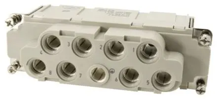 Produktfoto 1 von HARTING 0938 Industrie-Steckverbinder Kontakteinsatz Buchse, 8-polig 100A, Kabel, Steckverbindereinsatz