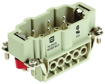 Produktfoto 1 von HARTING 0934 Industrie-Steckverbinder Kontakteinsatz Stecker, 3-polig 16A, Kabel, Steckverbindereinsatz