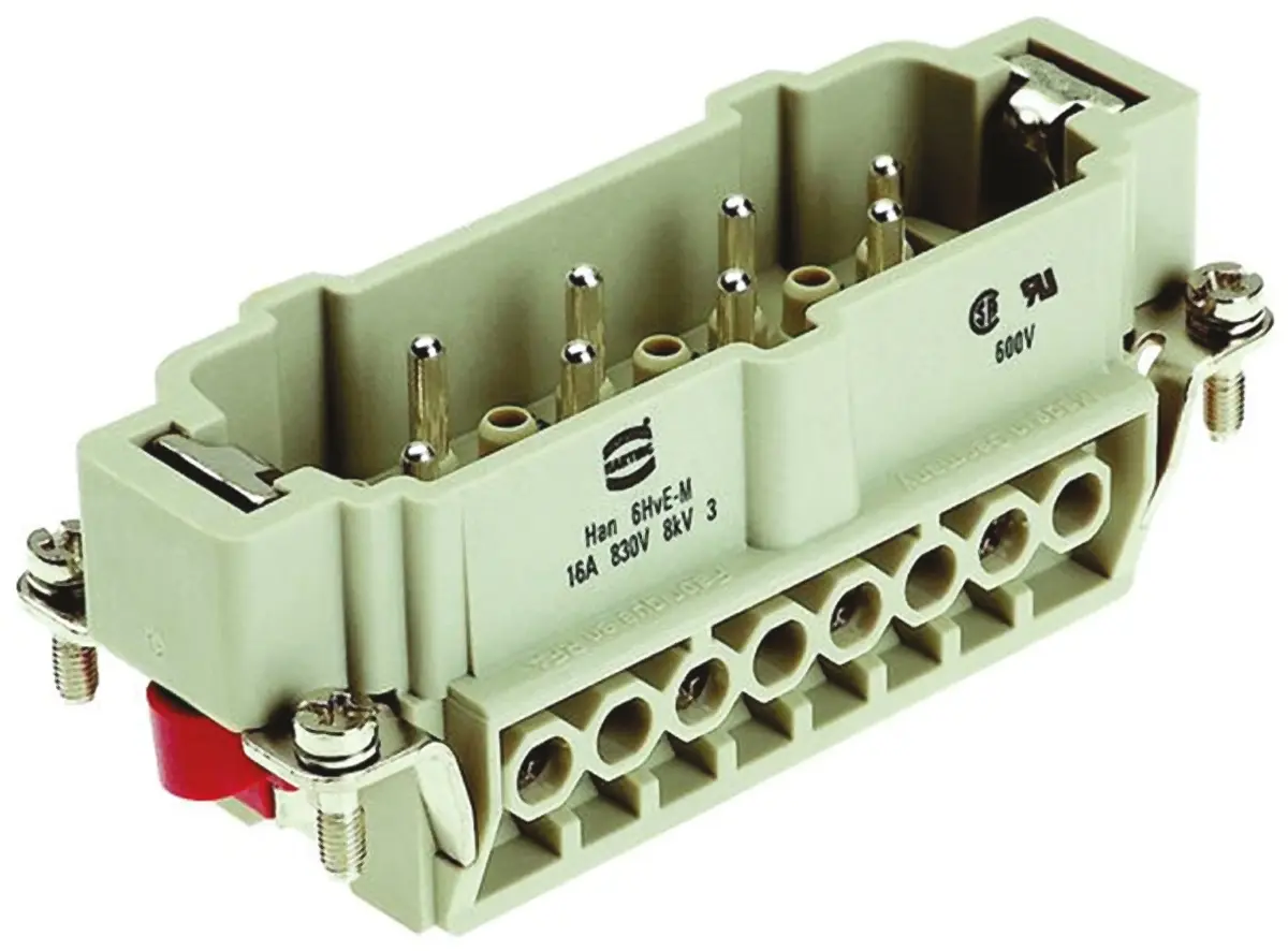 Produktfoto 1 von HARTING Han Hv E Industrie-Steckverbinder Kontakteinsatz, 12-polig 16A Stecker, Schrauben