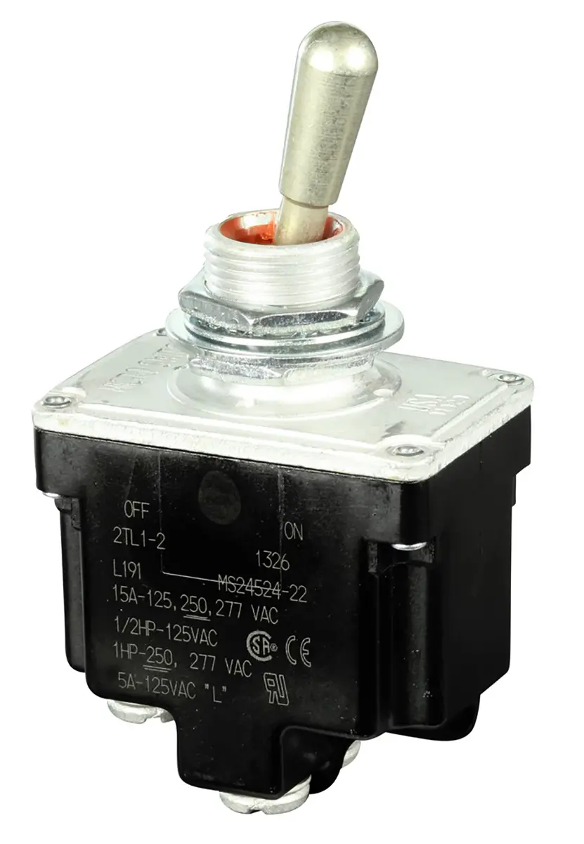 Produktfoto 1 von Honeywell Buchse Kippschalter DPST, Ein-Aus, 277 V ac, 15A, 20 A, 6 A, Schraube