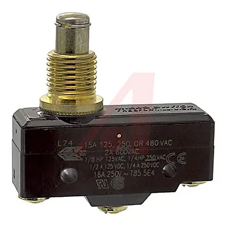 Produktfoto 1 von Honeywell Mikroschalter Stößel-Betätiger Schraub, 15 A, 1-poliger Wechsler 2,5 → 3,61 N -55°C - +85°C