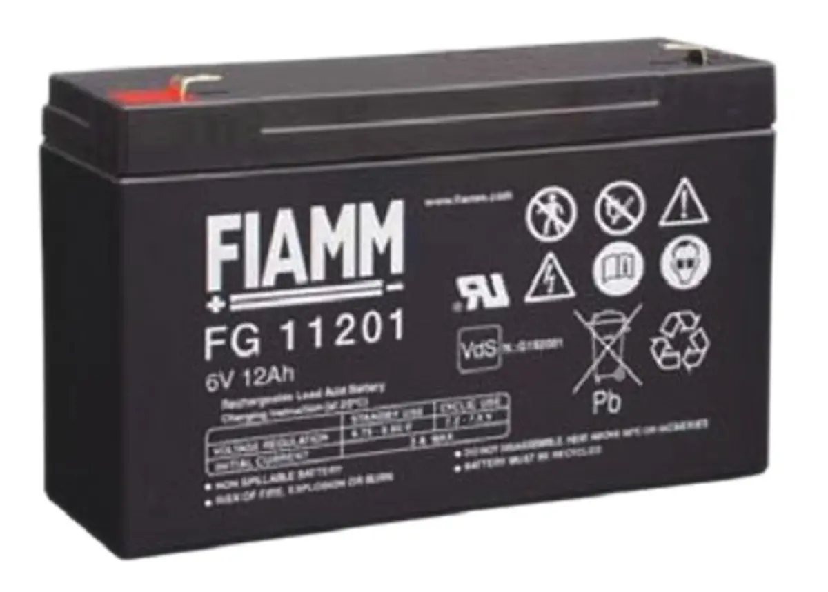 Produktfoto 1 von Fiamm Abgedichteter Bleiakku, 6V / 12Ah, Faston F1-Anschluss, 151 x 50 x 99mm