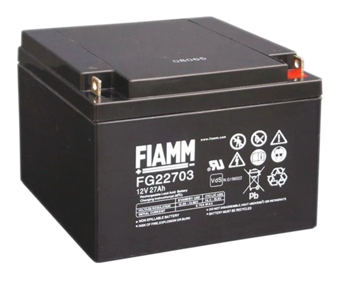 Produktfoto 1 von Fiamm Abgedichteter Bleiakku, 12V / 27Ah, M5-Anschluss, 166 x 175 x 125mm