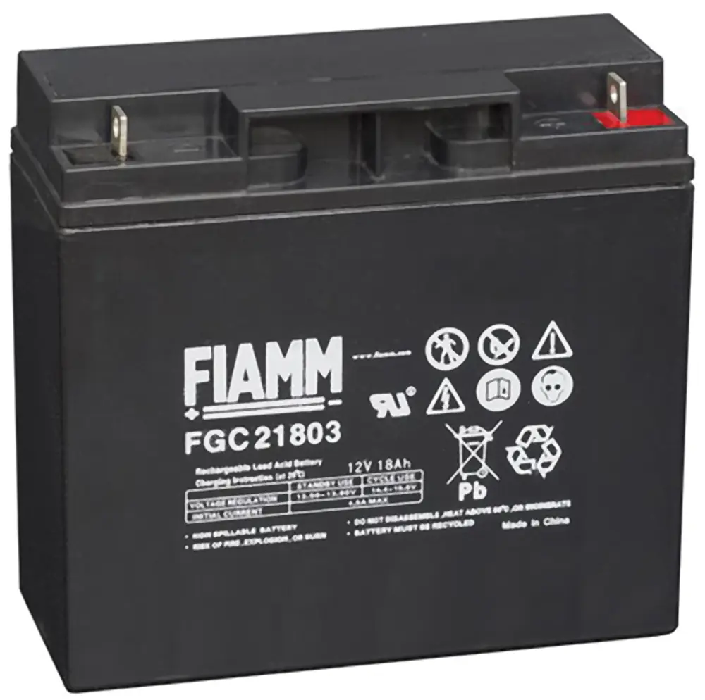 Produktfoto 1 von Fiamm Abgedichteter Bleiakku, 12V / 18Ah, M5-Anschluss, 181 x 76 x 166mm