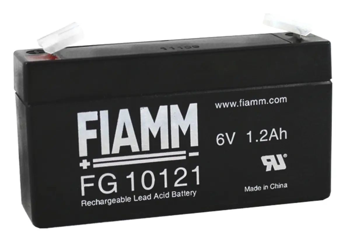 Produktfoto 1 von Fiamm Abgedichteter Bleiakku, 6V / 1.2Ah, Faston F1-Anschluss, 97 x 24 x 59mm