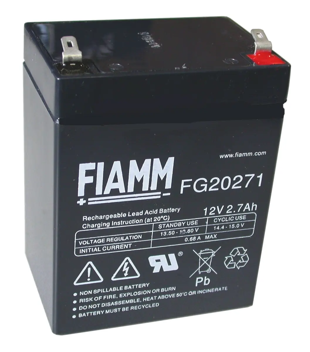 Produktfoto 1 von Fiamm Abgedichteter Bleiakku, 12V / 2.7Ah, Faston F1-Anschluss, 79 x 56 x 105mm