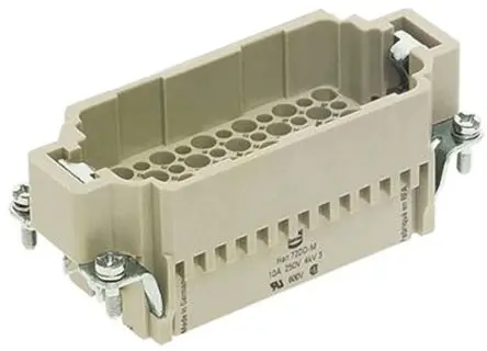 Produktfoto 1 von HARTING HAN DD Industrie-Steckverbinder Kontakteinsatz Stecker, 72-polig 10A, Kabel, Steckverbindereinsatz für 144