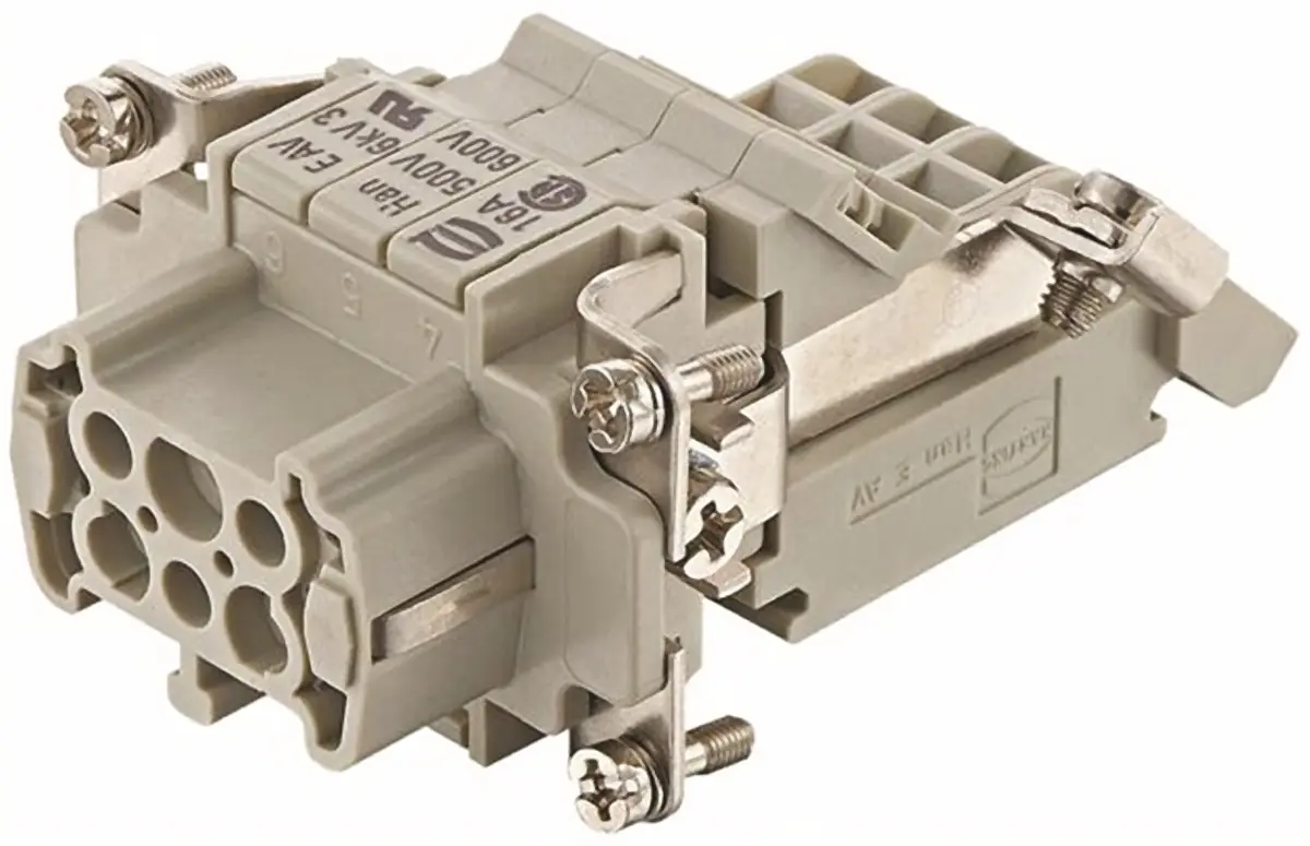 HARTING Han E Industrie-Steckverbinder Kontakteinsatz, 6-polig 16A Buchse, Terminal Block-Einsatz Schrauben
