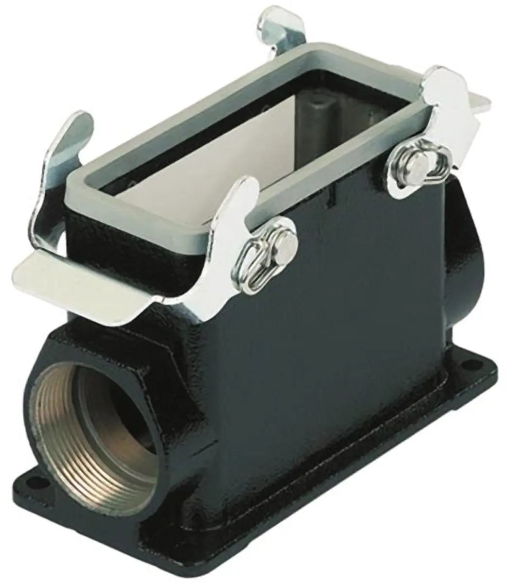Produktfoto 1 von HARTING 1937 Gehäuse für robusten Stromversorgungsstecker 2 Hebel 2, SMD 16B Steckverbindergehäuse, IP65