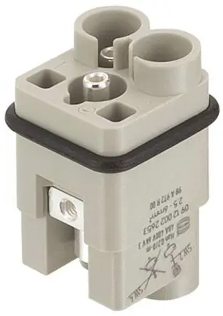 Produktfoto 1 von HARTING 0912 Industrie-Steckverbinder Kontakteinsatz Stecker, 2-polig 40A, Schraubanschlussklemme, Steckverbindereinsatz