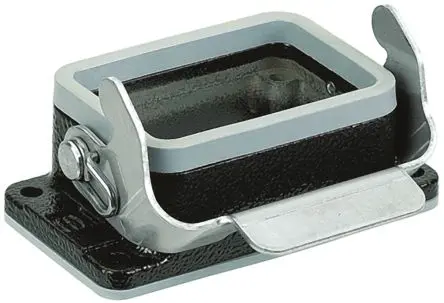 Produktfoto 1 von HARTING 0937 Gehäuse für robusten Stromversorgungsstecker 1 Hebel 1, Schott 6B Steckverbindergehäuse, IP65
