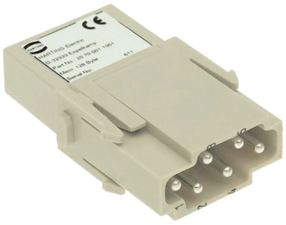 Produktfoto 1 von HARTING HAN Elisa Robustes Power Steckverbinder-Modul, 6-polig Stecker, ID-Modul Käfigklemme