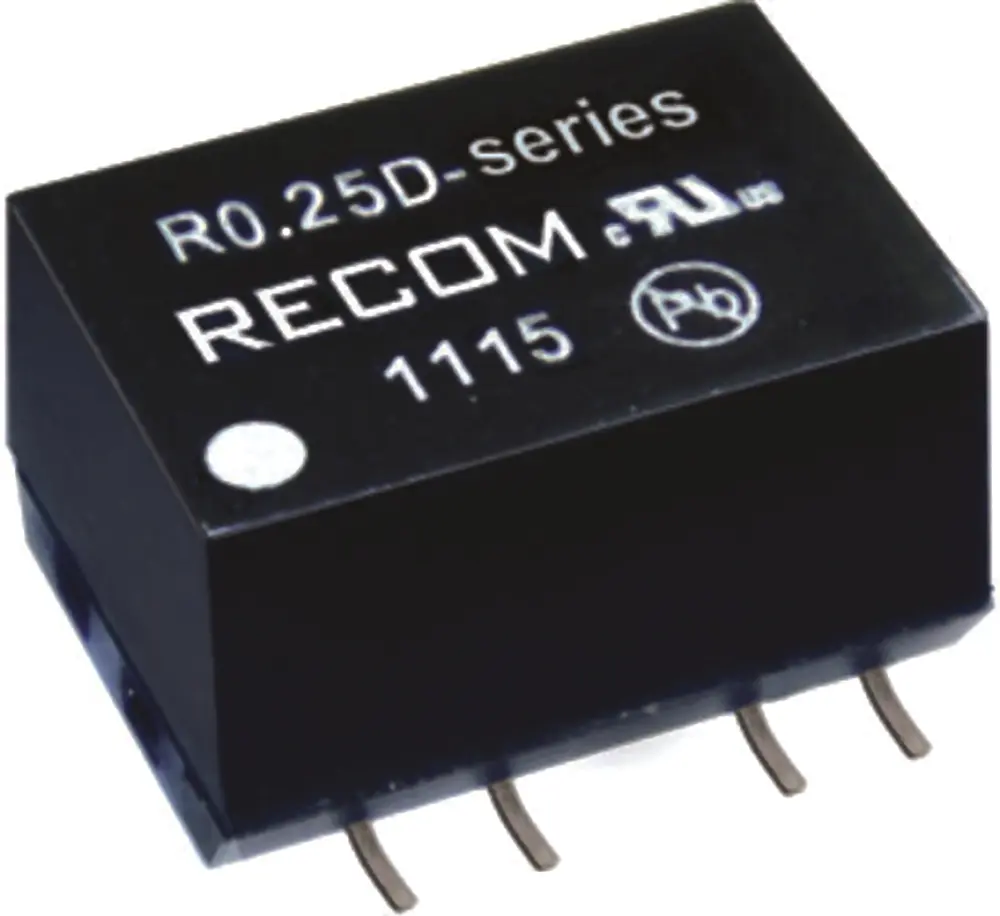 Produktfoto 1 von Recom DC/DC Konverter, 5V OUT 25 mA Oberfläche 5V 1 kV 0.25 W -40 °C 100 °C
