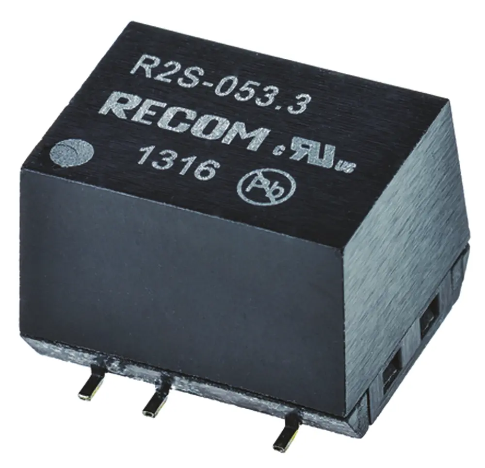 Produktfoto 1 von Recom DC/DC Konverter, 3.3V OUT 606 mA Oberfläche 5V 3 kV 2 W -40 °C 100 °C