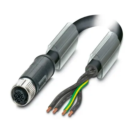 Produktfoto 1 von Phoenix Contact SAC-4P- 1.0-PUR/FSS PE SCO, 4-polig Sensor-Betätigungselementkabel, Gerade Buchse 4 / Nicht
