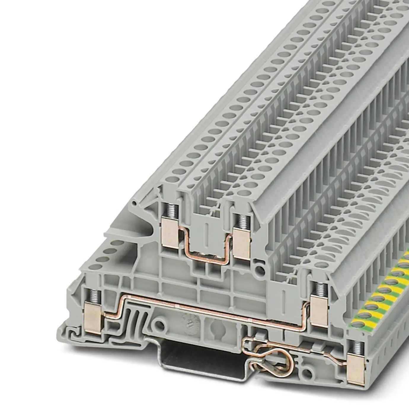 Phoenix Contact UTI 2.5-PE/L/L Anschlussklemmenblock DIN-Schiene 3 Grau, 0.2 to 4 mm², 400 V Schraubbefestigung