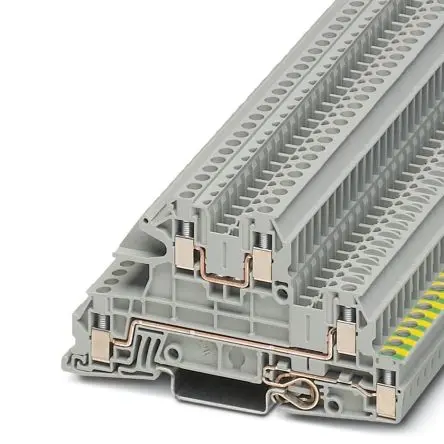 Produktfoto 1 von Phoenix Contact UTI 2.5-PE/L/L Schutzleiterklemme 3 Grau, 0.2mm², 4 mm², 400V Schraubbefestigung