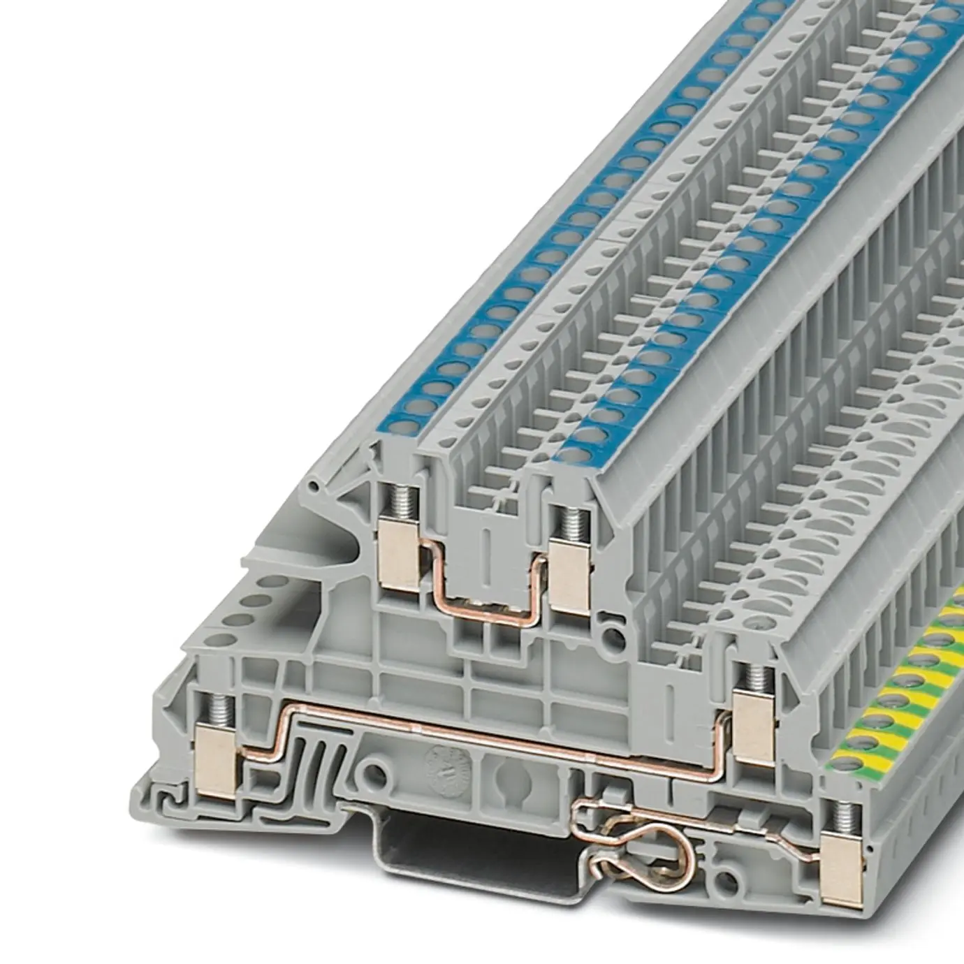 Produktfoto 1 von Phoenix Contact UTI 2.5-PE/L/N Anschlussklemmenblock DIN-Schiene 3 Grau, 0.2 to 4 mm², 250 V Schraubbefestigung