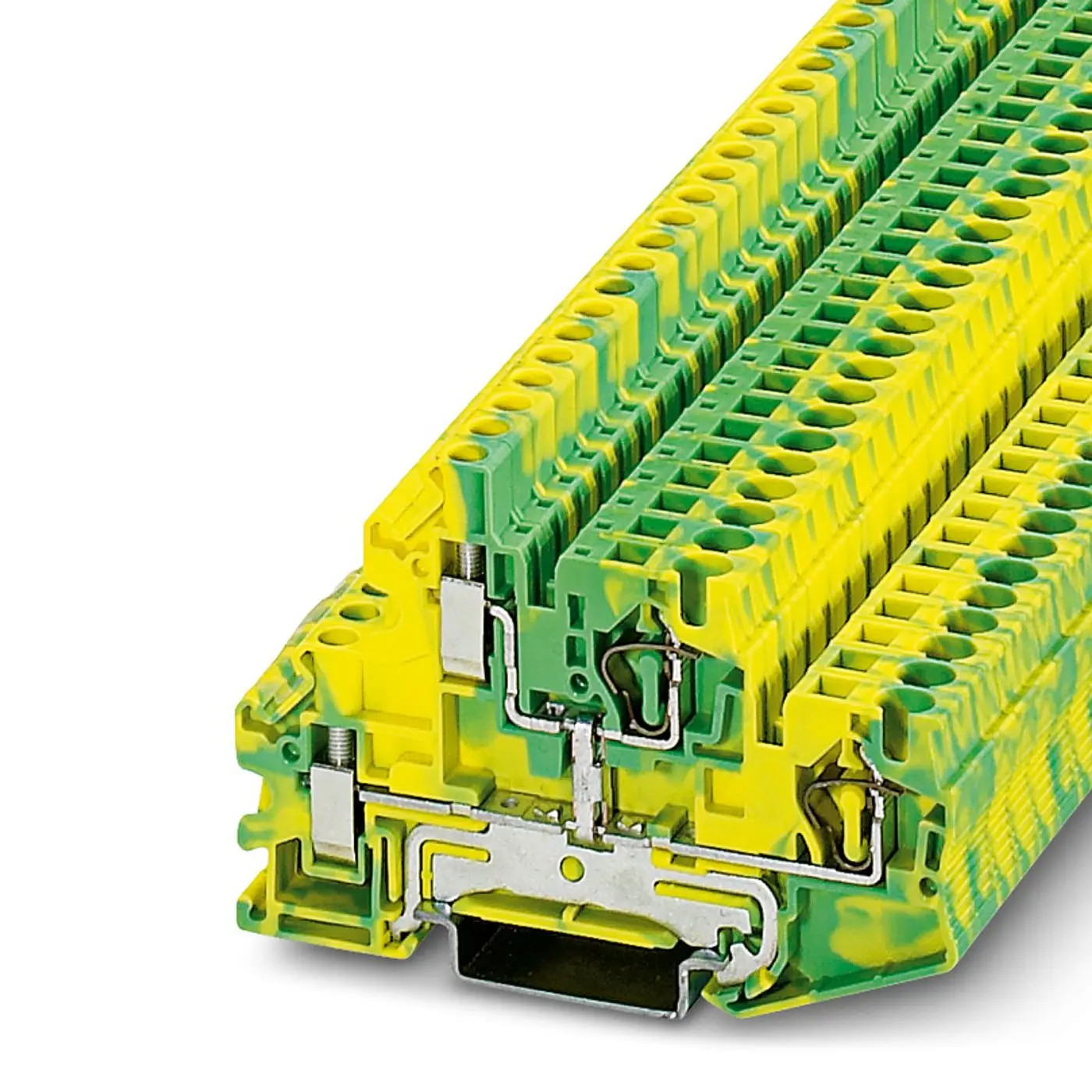 Produktfoto 1 von Phoenix Contact STTBU 4-PE Doppelstock Reihenklemmen 2 Gelb, Grün, 0.08mm², 6 mm², 6kV ZUGFEDER