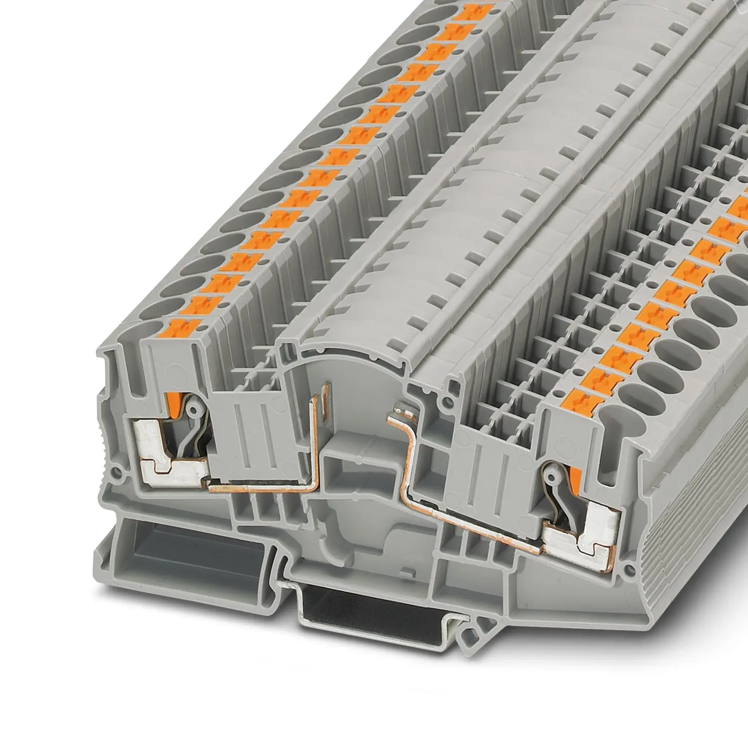 Produktfoto 1 von Phoenix Contact PTME 6-BE Bauteil-Anschlussklemmenblock 1 Grau, 0.5 to 10 mm², 500 V Einsteck-Anschluss