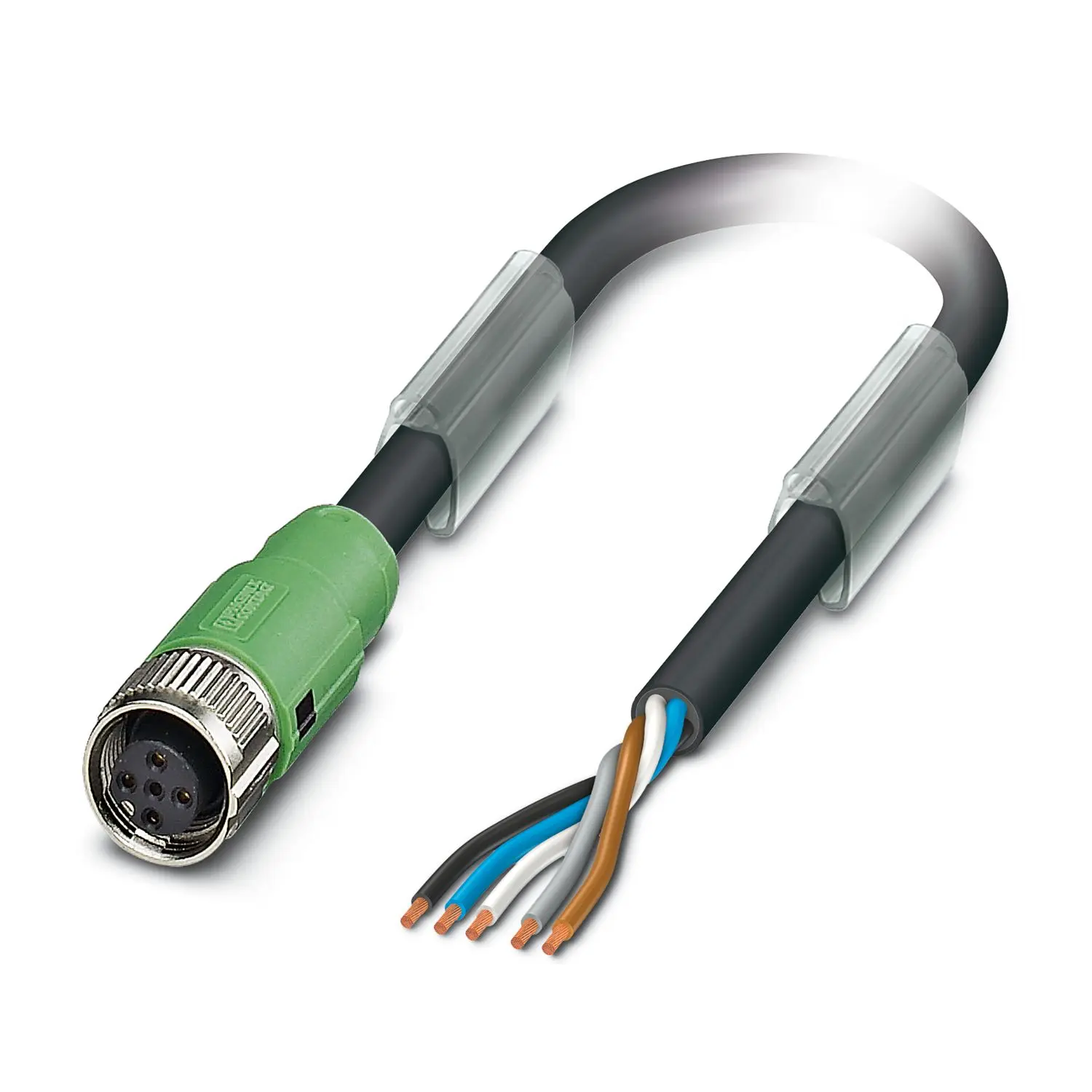 Produktfoto 1 von Phoenix Contact SAC-5P, 5-polig Sensor-Betätigungselementkabel, M12 Buchse 5 / Nicht abgeschlossen, Länge 2 m
