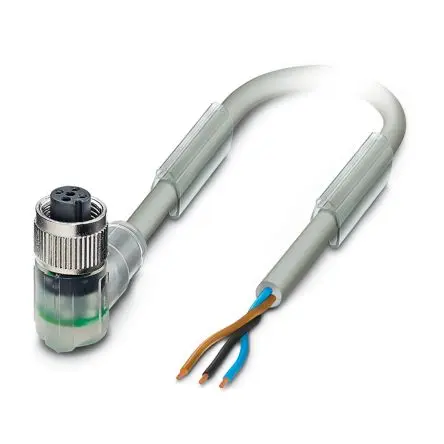 Produktfoto 1 von Phoenix Contact SAC-3P, 3-polig Sensor-Betätigungselementkabel, Rechtwinklig Buchse 3 / Nicht abgeschlossen, Länge 5 m