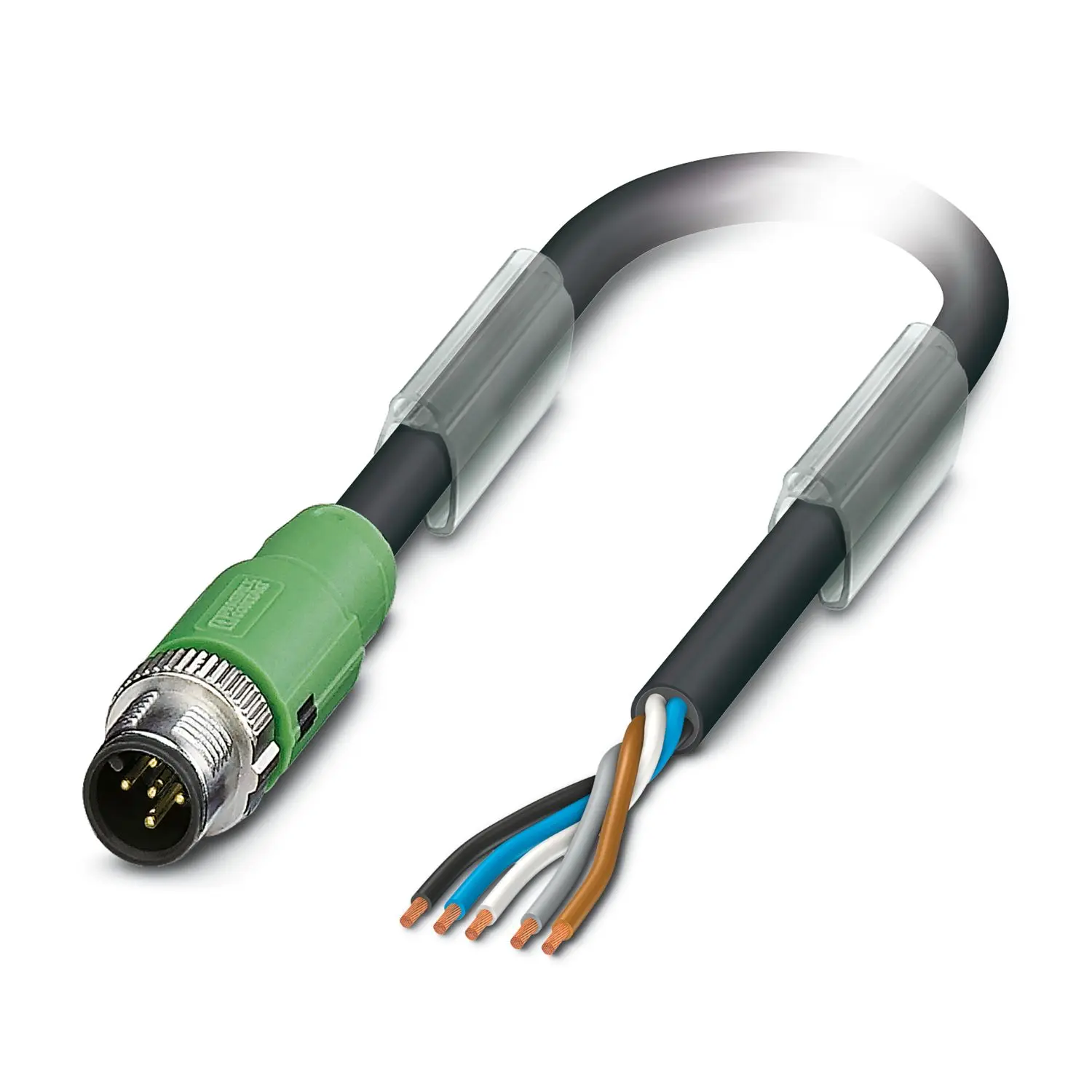 Produktfoto 1 von Phoenix Contact SAC-5P, 5-polig Sensor-Betätigungselementkabel, M12 Stecker 5 / Nicht abgeschlossen, Länge 10 m