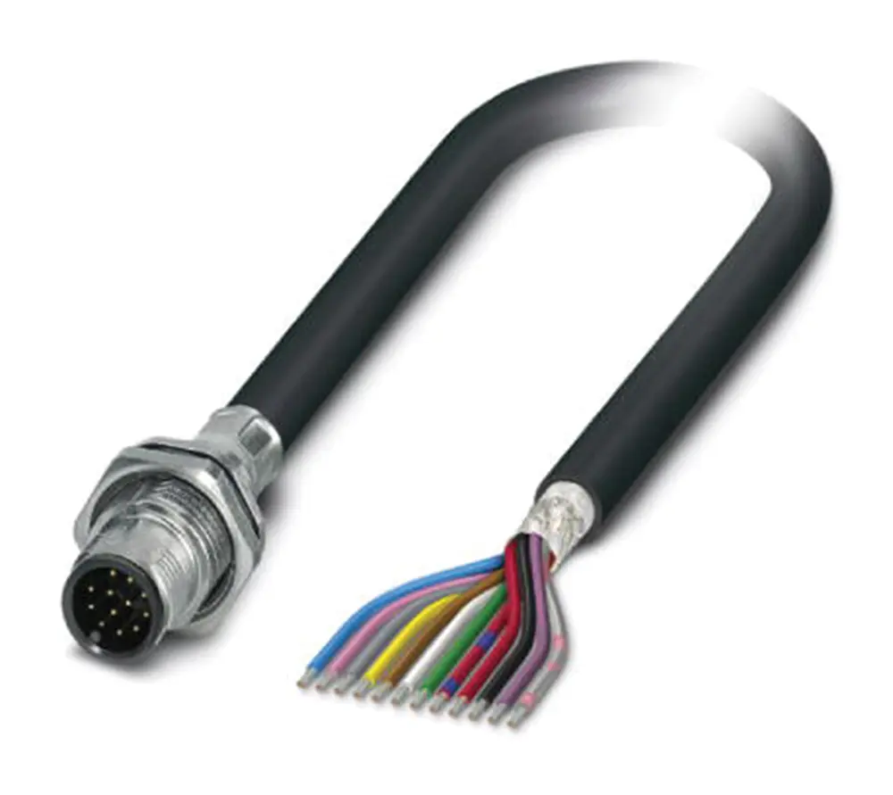 Produktfoto 1 von Phoenix Contact SACCBP-MS-12CON-M16, 12-polig Sensor-Betätigungselementkabel, M12 Stecker 12 / Freies Kabelende, Länge 1