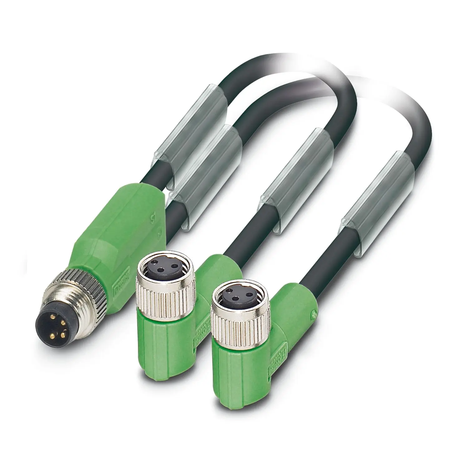 Produktfoto 1 von Phoenix Contact SAC-3P-M8Y/2X3, 3-polig Sensor-Betätigungselementkabel, M8, Gerade Stecker 3 / M8 Buchse, Länge 3 m