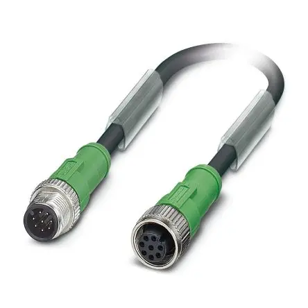 Produktfoto 1 von Phoenix Contact SAC-8P-M12MS, 8-polig Sensor-Betätigungselementkabel, Gerade Stecker 8 / Gerade Buchse, Länge 3 m