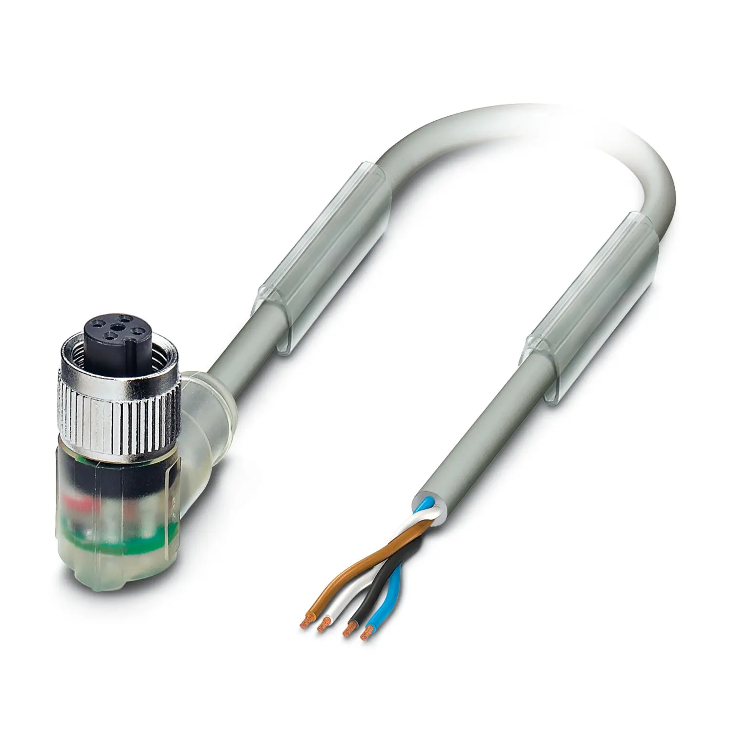 Produktfoto 1 von Phoenix Contact SAC-4P, 4-polig Sensor-Betätigungselementkabel, Rechtwinklig Buchse 4 / Nicht abgeschlossen, Länge 5 m