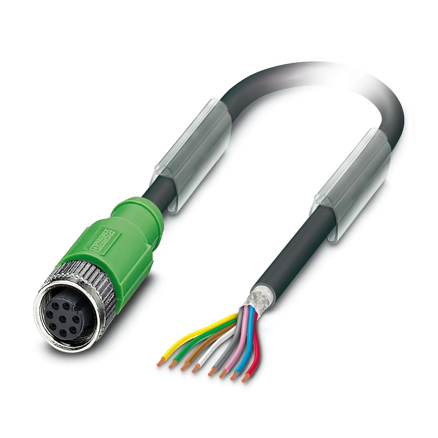 Produktfoto 1 von Phoenix Contact SAC-8P, 8-polig Sensor-Betätigungselementkabel, M12 Buchse 8 / Nicht abgeschlossen, Länge 3 m