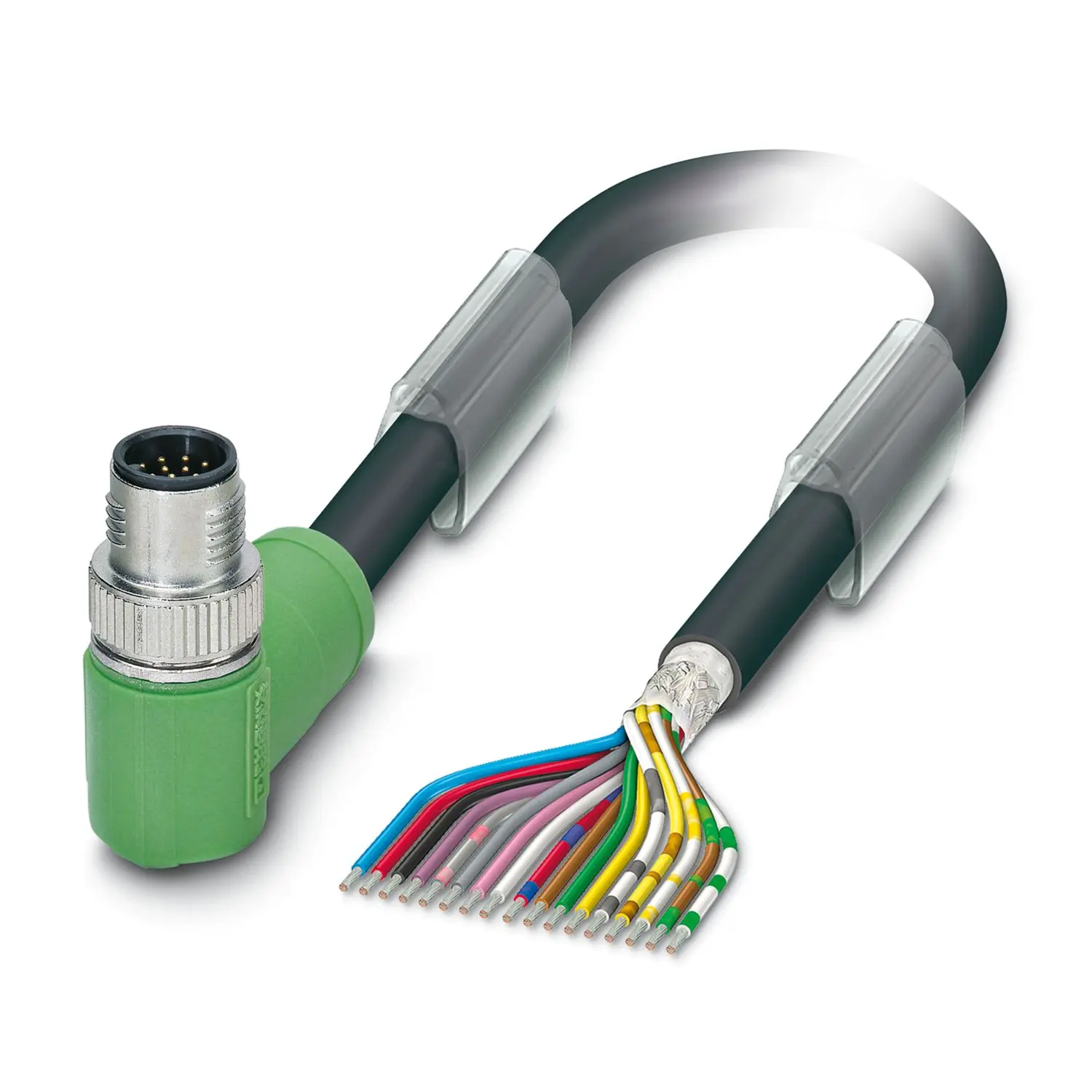 Produktfoto 1 von Phoenix Contact SAC-17P, 17-polig Sensor-Betätigungselementkabel, Rechtwinklig Stecker 17 / Nicht abgeschlossen, Länge