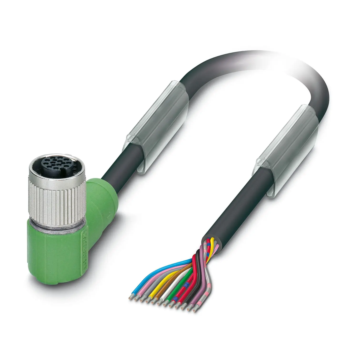 Produktfoto 1 von Phoenix Contact SAC-12P, 12-polig Sensor-Betätigungselementkabel, Rechtwinklig Buchse 12 / Nicht abgeschlossen Nicht