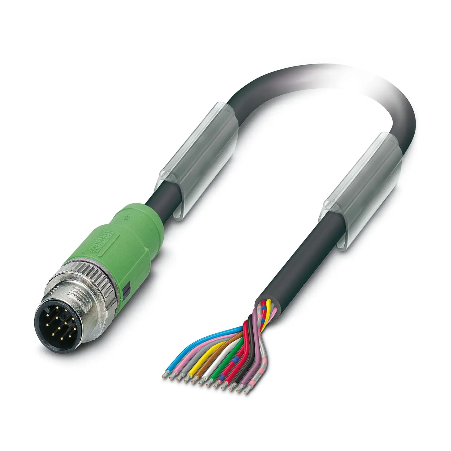 Produktfoto 1 von Phoenix Contact, 12-polig Sensor-Betätigungselementkabel, M12 Stecker 12 / Nicht abgeschlossen, Länge 5 m