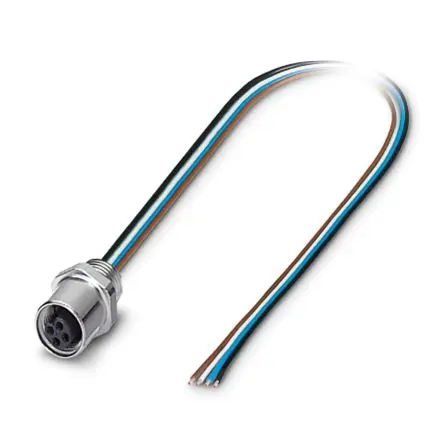 Produktfoto 1 von Phoenix Contact SACC-E-M5FS, 4-polig Sensor-Betätigungselementkabel, Gerade Buchse 4 / Freies Ende Nicht abgeschlossen,